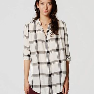 Loft Plaid Tunic Softened Shirt